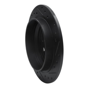 Volvo S70 Brake Rotor (1) - Rear Left - R1 Concepts - Drilled & Slotted - Black - `98-`00